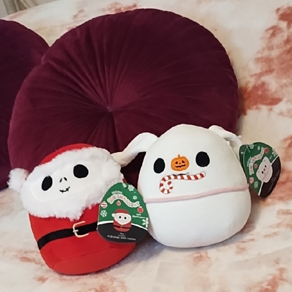Squishmallows Nightmare Before Christmas 🎁 Set 8" Santa Jack & Zero NWT